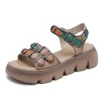 Women Leather Platform Sandals