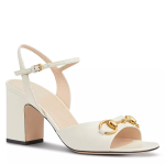 Women's High-heeled Ankle Strap Bit Buckle Slippers Sandals, Mystic White