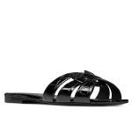 Unisex Micro-heel Designer Style Slippers Sandals, Black Croc