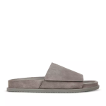 Unisex Low-heeled Soft Leather Slippers Sandals, Grey