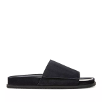 Unisex Low-heeled Soft Leather Slippers Sandals, Black