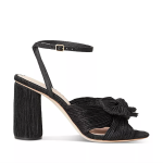 Women's High-heeled Camellia Bow Sandals, Black