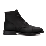 Men's Strong Elastic Leather Retro Lace-up Martin Boots, Black Matte