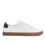 Men’s Lace-up Simple Soft Leather Casual Shoes,White x Green