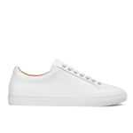 Men’s Lace-up Simple Solid Color Soft Leather Casual Shoes,White