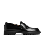 Women's Non-slip Leather Platform Loafers, Black