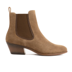 Women's Retro Suede Mid-heel Thick-soled Slip-on Trendy Boots，Dusty