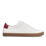 Women's Non-slip Wear-resistant Soft Lace-up Simple Casual Shoes, White x Burgundy