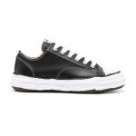 Black leather breathable lace-up thick-soled men's sports casual shoes