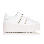 White ultra-thick sole heightening rivet fashionable women's casual shoes