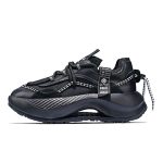 Black hollow design trendy brand dad shoes for men and women casual height increasing sports shoes