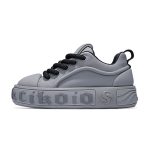 Grey summer ice casual men's and women's thick soled height increasing board shoes